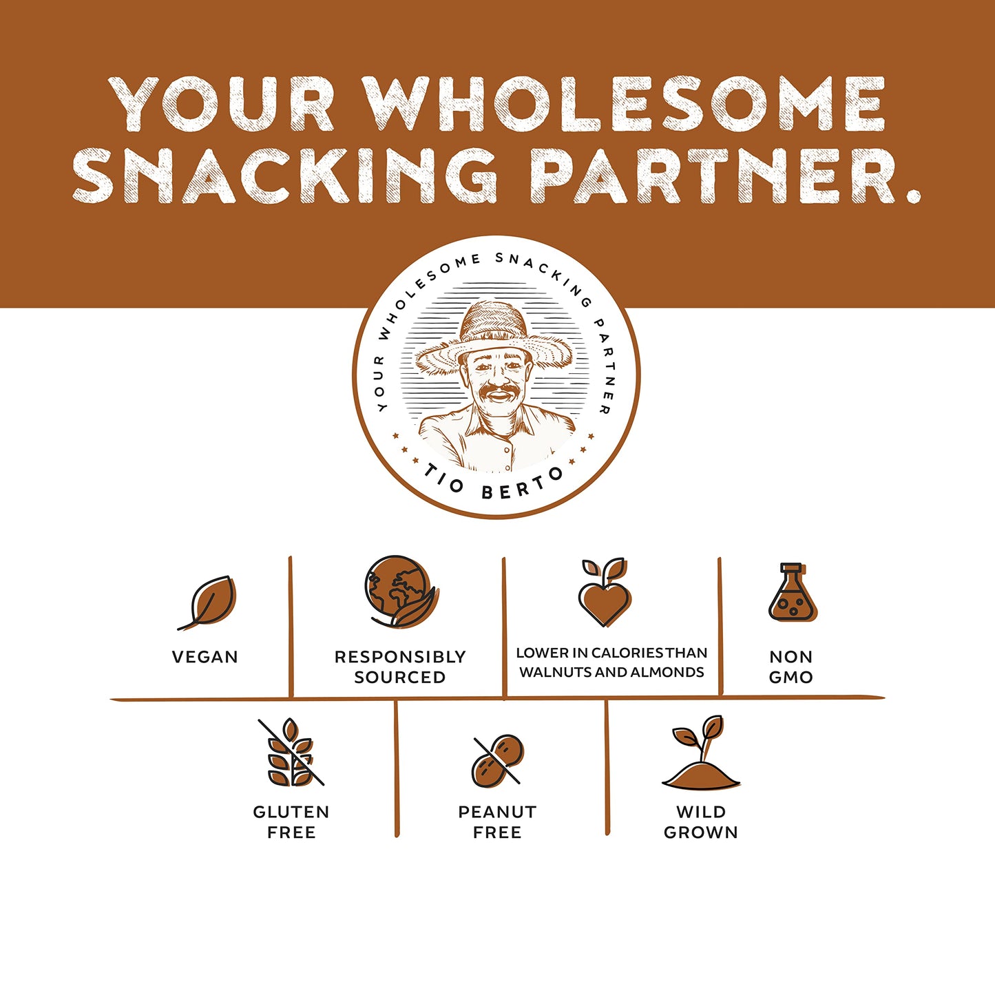 Tio Berto Baru Nuts Roasted - Crunchy High Protein Vegan Snack, 10 oz Resealable Bag