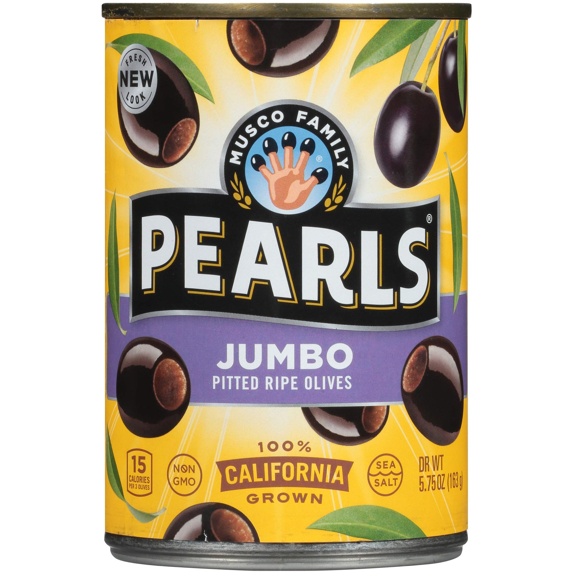 PEARLS Jumbo Black Olives, Ripe Pitted, 5.75 oz, 12 Cans, Model SLT-2011-6-16-1019