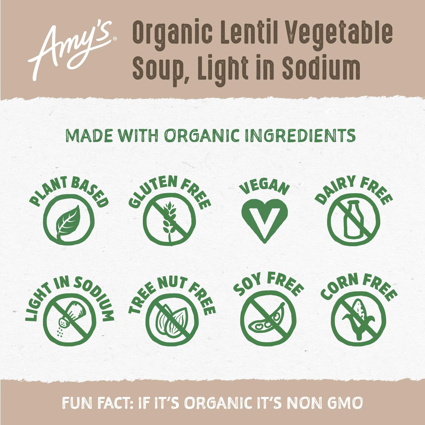 Amy'S Organic Lentil Vegetable Soup, Light In Sodium 14.5 Oz.