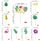 Rssta i Tropical Luau Cupcake Toppers, Happy Birthday Flamingo, Palm Tree, Pineapple, Paper, 6x8 inches, Design 10, 25 Pack