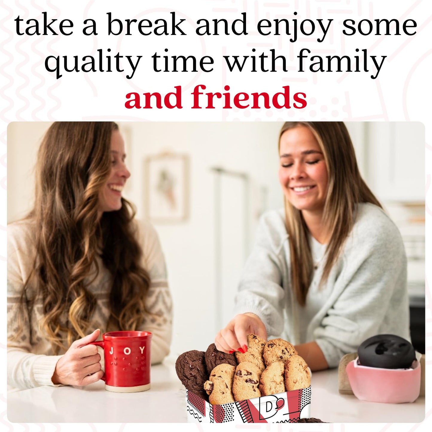 Davids Cookies Sweet Sampler Assorted Fresh Baked Cookies Tin - 8 Count | Chocolate Chunk, Peanut Butter Chip, Double Chocolate