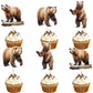 Ercadio 24 Pack Brown Bear Cupcake Toppers Brown Bear Cupcake Picks Animal Cupcake Picks Brown Bear Birthday Cupcake Decorations