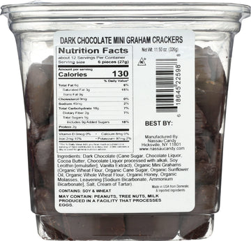 NASSAU CANDY Dark Chocolate Mini Grahams, 11.5 OZ
