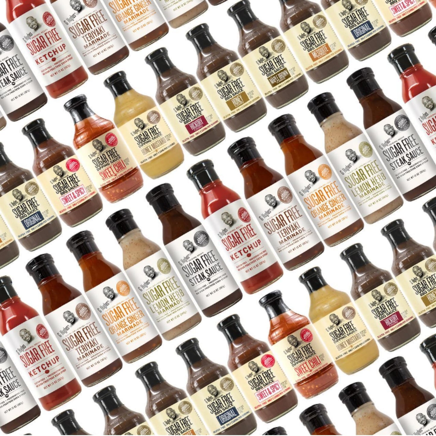 G Hughes Sugar Free, BBQ Sauces & Ketchup Bundle - Original Sugar Free BBQ Sauce - 18 Oz, Hickory BBQ Suace - 18 Oz, Sugar Free