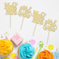 Ephlyn 24Pcs Gold Glitter Cupcake Toppers - Mr & Mrs, Bridal Shower, Wedding, Engagement, Birthday Party Decorations, Paper