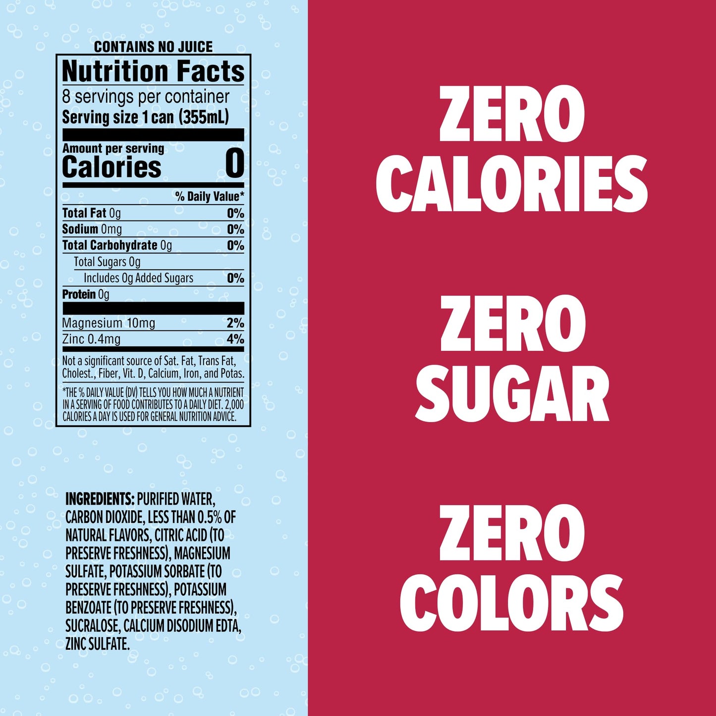 Splash Refresher Sparkling Water, Black Cherry - 8-Pack, 12 Fl Oz Cans - Flavored Carbonated Seltzer Water with Electrolytes, Ze