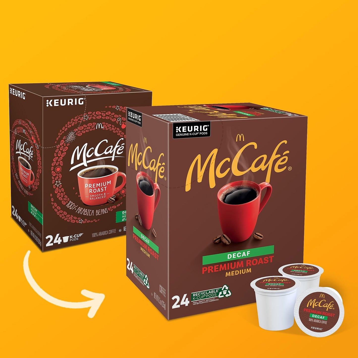 Mccafe Premium Roast Decaf K-Cup, 24/Bx