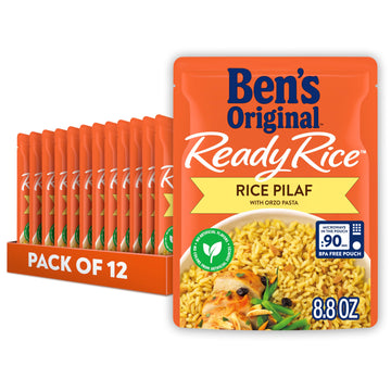BEN S ORIGINAL Ready Rice Rice Pilaf Flavored Rice, Easy Dinner Side, 8.8 oz Pouch (Pack of 12)