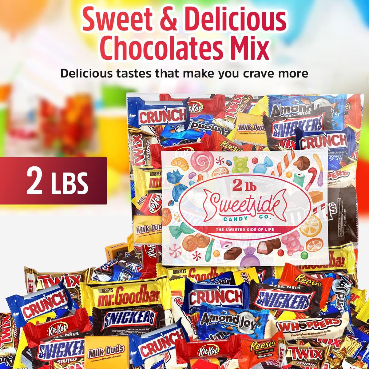 Chocolate Candy Variety Pack - 2 Lbs Assorted Bulk Chocolate Mix - Movie Night Supplies, Snack Food Gift, Office Candy Assortmen