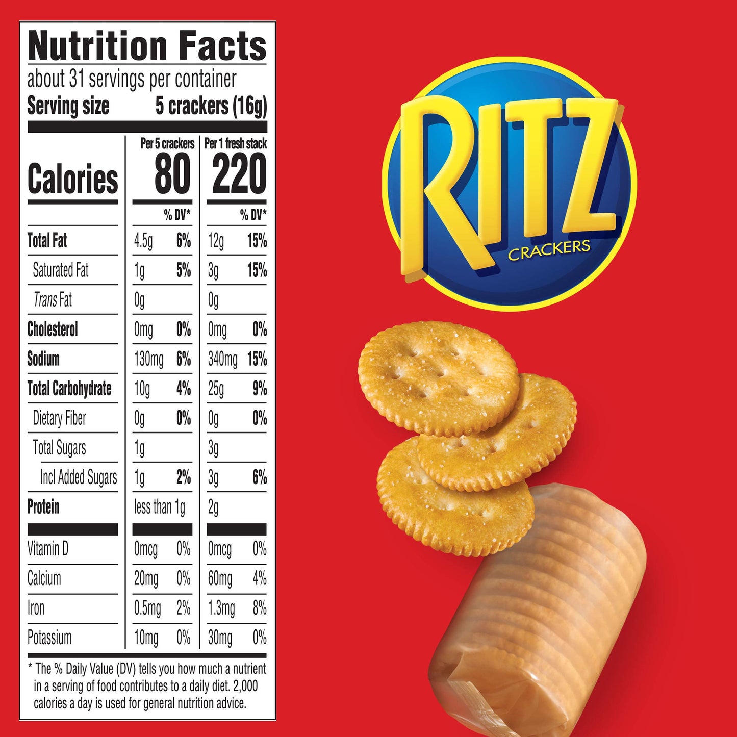 Ritz Fresh Stacks Original Crackers, Family Size, 17.8 Oz (12 Stacks)