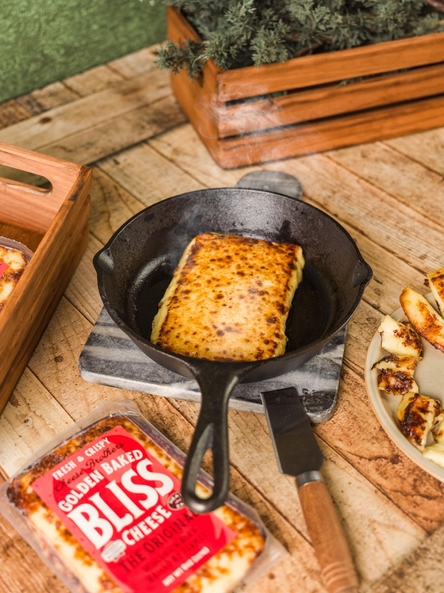 CHEESE BROTHERS INC Golden Baked Bliss Cheese | Original | 7 Pack | Made in Wisconsin | Heat & Eat
