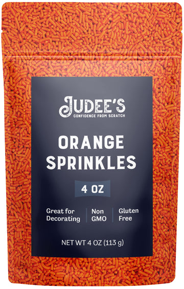 Judee's Orange Sprinkles for Cupcakes 4 oz - Gluten-Free and Nut-Free - Brighten Up Your Baked Goods - Cupcake Sprinkles for Bak