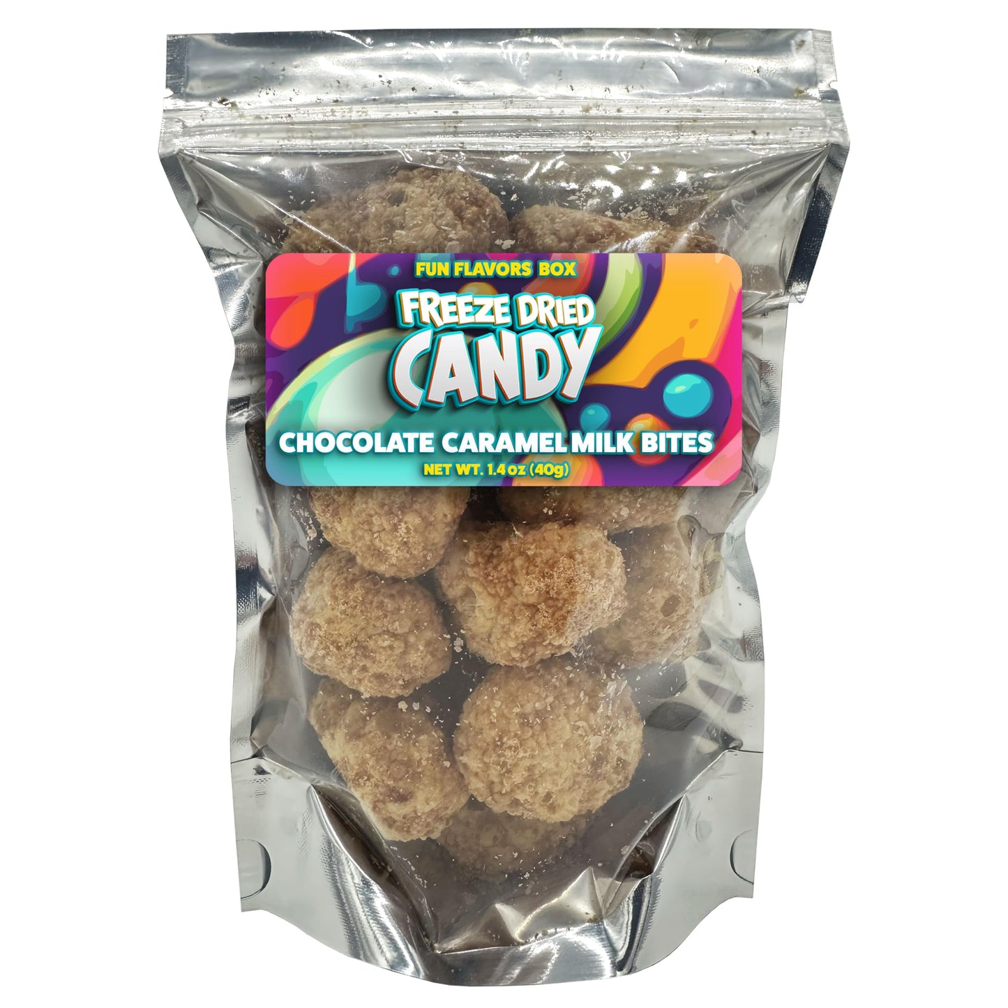 Chattering Chimps Freeze Dried Candy Chocolate Caramel Milk Bites – Space Theme Party Favor, 1.4 oz