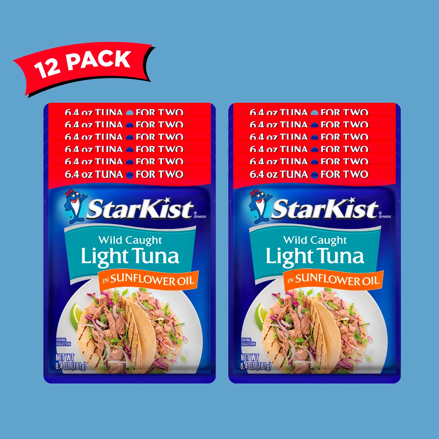 StarKist Chunk Light Tuna in Sunflower Oil, 6.4 Oz, 12-Pack - High-Quality Canned Tuna for Healthy Meals and Snacks