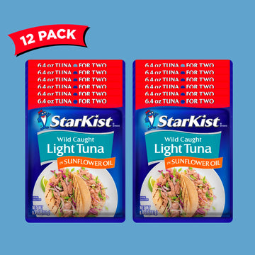 StarKist Chunk Light Tuna in Sunflower Oil, 6.4 Oz, 12-Pack - High-Quality Canned Tuna for Healthy Meals and Snacks