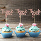 Gyufise 36 Pack Rose Gold Glitter Thank You Cupcake Toppers Thanksgiving Cupcake Picks Decorations For Baby Shower Boys Girls Bi