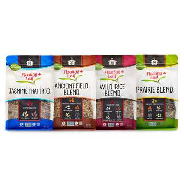 4 Packs x 14 ounces Rice Variety Pack Includes Jasmine Thai Rice Trio, Wild Rice Blend, Prairie Blend and Ancient Field Blend, N