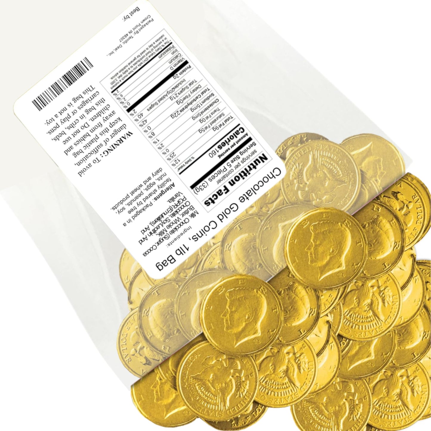 Chocolate Gold Coins, 1Lb Bag