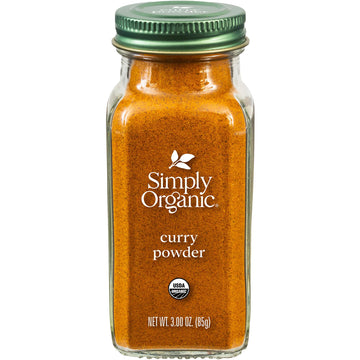 Simply Organic Certified Organic Curry Powder, 3-Ounce 3-Pack, Aromatic Blend 11 Indian Cooking Spice For Meat, Seafood, Tofu