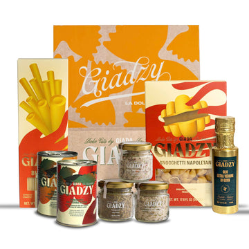 Giadzy by Giada De Laurentiis Italian Gourment Gift Box - Includes Mini Olive Oil Extra Virgin, Organic Gnocchetti Pasta, Organi