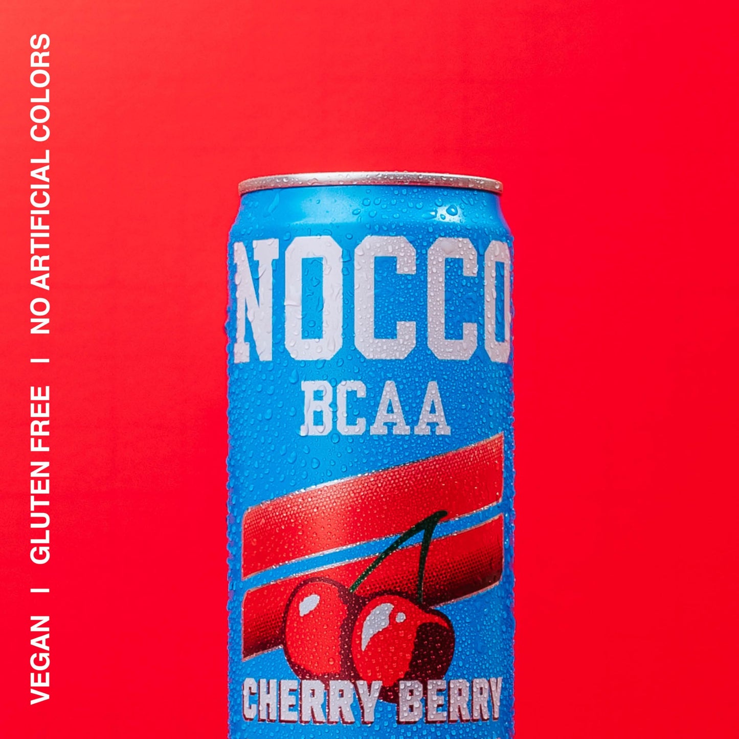 NOCCO BCAA Energy Drink Cherry Berry - 12 Fl Oz (Pack of 12) - 200mg of Caffeine  Sugar Free Energy Drinks - Carbonated & Low Calorie  BCAAs  Vitamin B6  B12  & Biotin - Grab & Go Performance Drink