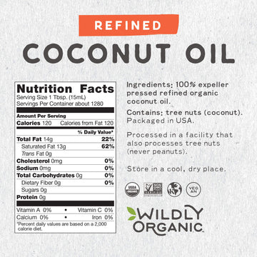 Wildly Organic Refined Coconut Oil 640 Fl Oz, 5 Gallon - Organic, Non-Gmo, Vegan, Rbd, Mct, No Coconut Flavor Or Aroma (Neutral
