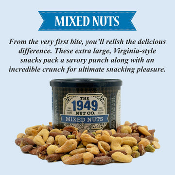 The 1949 Nut Co. Gourmet Mixed Nuts | Oil Roasted Fried Cashews, Almonds, Pecans, Filberts, Pistachios with a Unique Crispy Crun