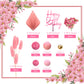 29 Pcs Flower Boho Cake Topper Balls Cake Decorations With Hot Pink And Gold Balls Palm Leaves Artificial Plants For Wedding Bab