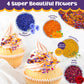 Fangkic Edible Flower Petal Blend - 4 Kinds, 3.5 Ounce for Cakes, Cocktails, Soap, Ice Cream