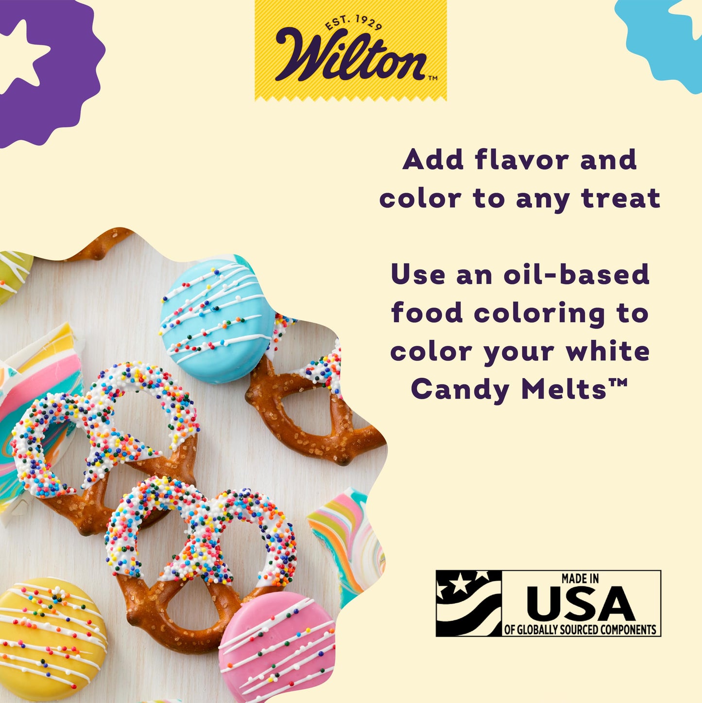 Wilton Melting Chocolate Bright White Candy Melts for Cake Pops Candy Making Chips Vanilla Flavored 12oz., Pack of 6