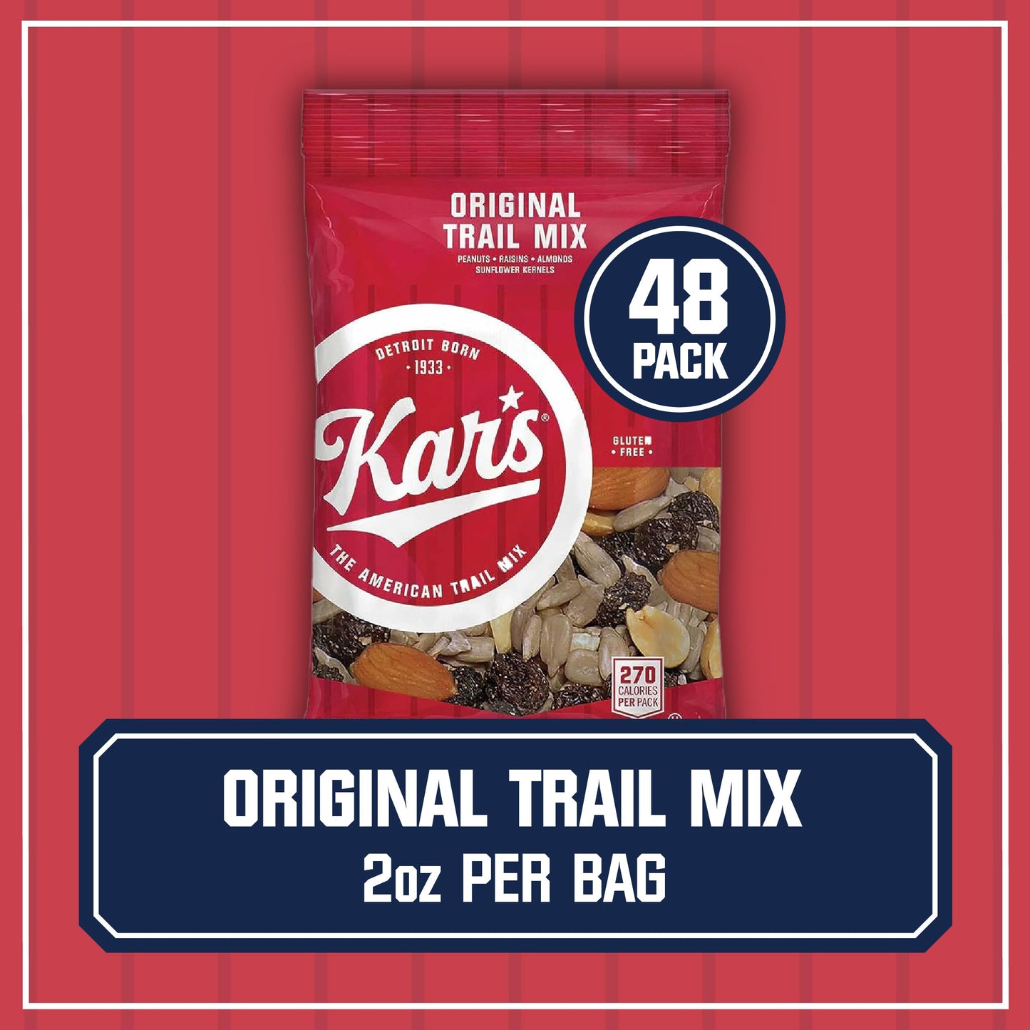 Kar   S Nuts Original Trail Mix, 2 Oz Individual Snack Packs - Bulk Pack Of 48, Gluten-Free Snack Mix