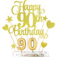 HOGRTi 90th Birthday Cake Decorations Set with Candles, Toppers & Picks, Gold Series