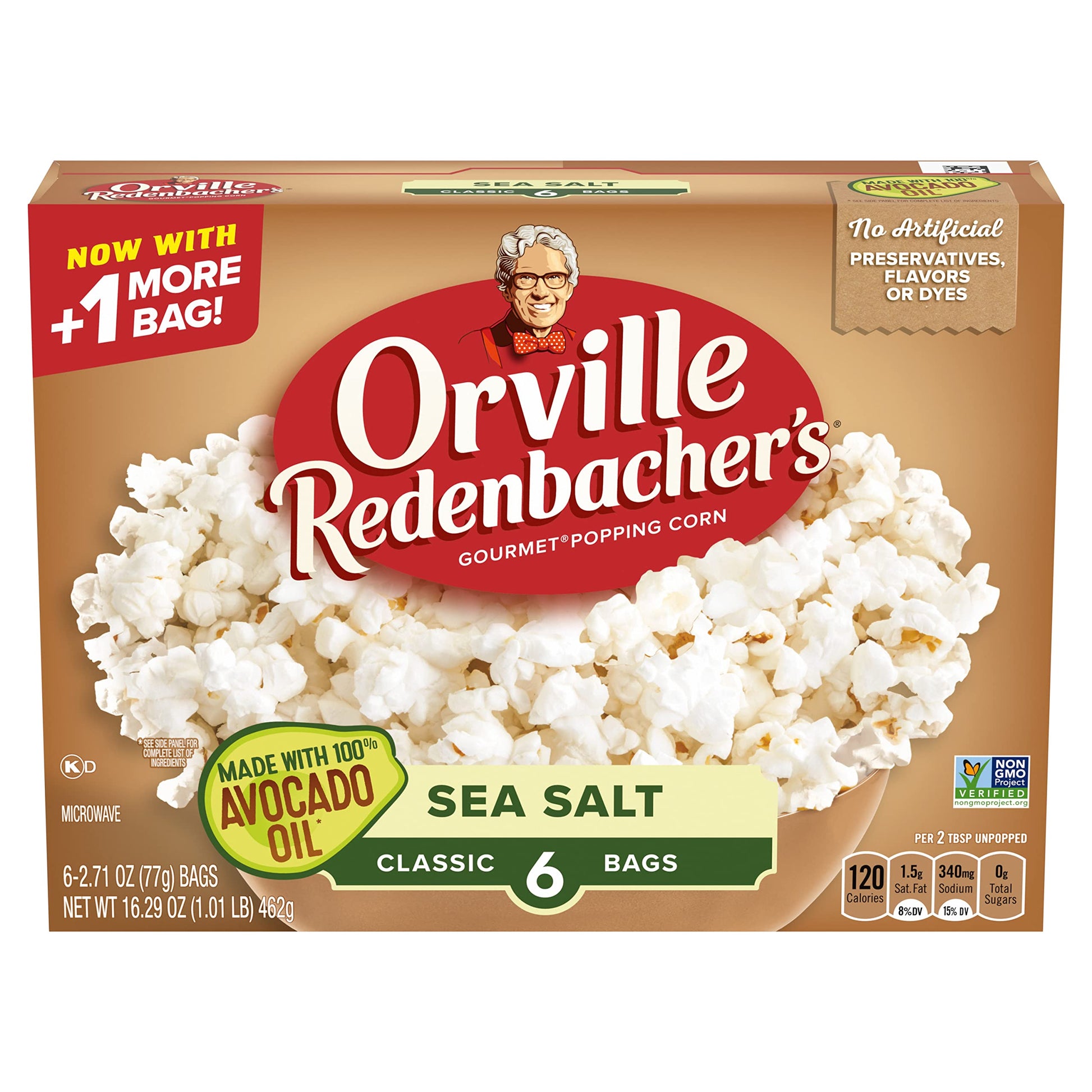 Orville Redenbacher'S Avocado Oil Sea Salt Microwave Popcorn, 6 Count, 2.71 Oz. Bags
