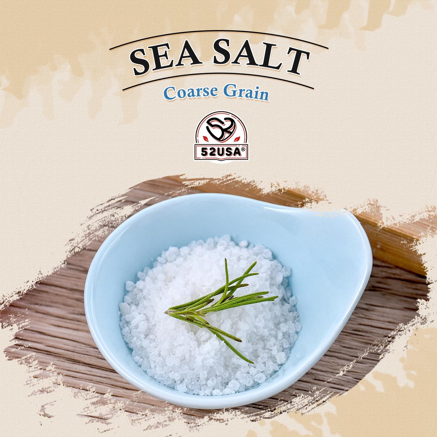 52USA Coarse Sea Salt Grinder Refill, All Natural, 32oz (2lb)