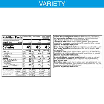 Rice Krispies Treats Mini Squares, Kids Snacks, Lunch Snacks, Variety Pack, 20.1Oz Box (52 Bars)