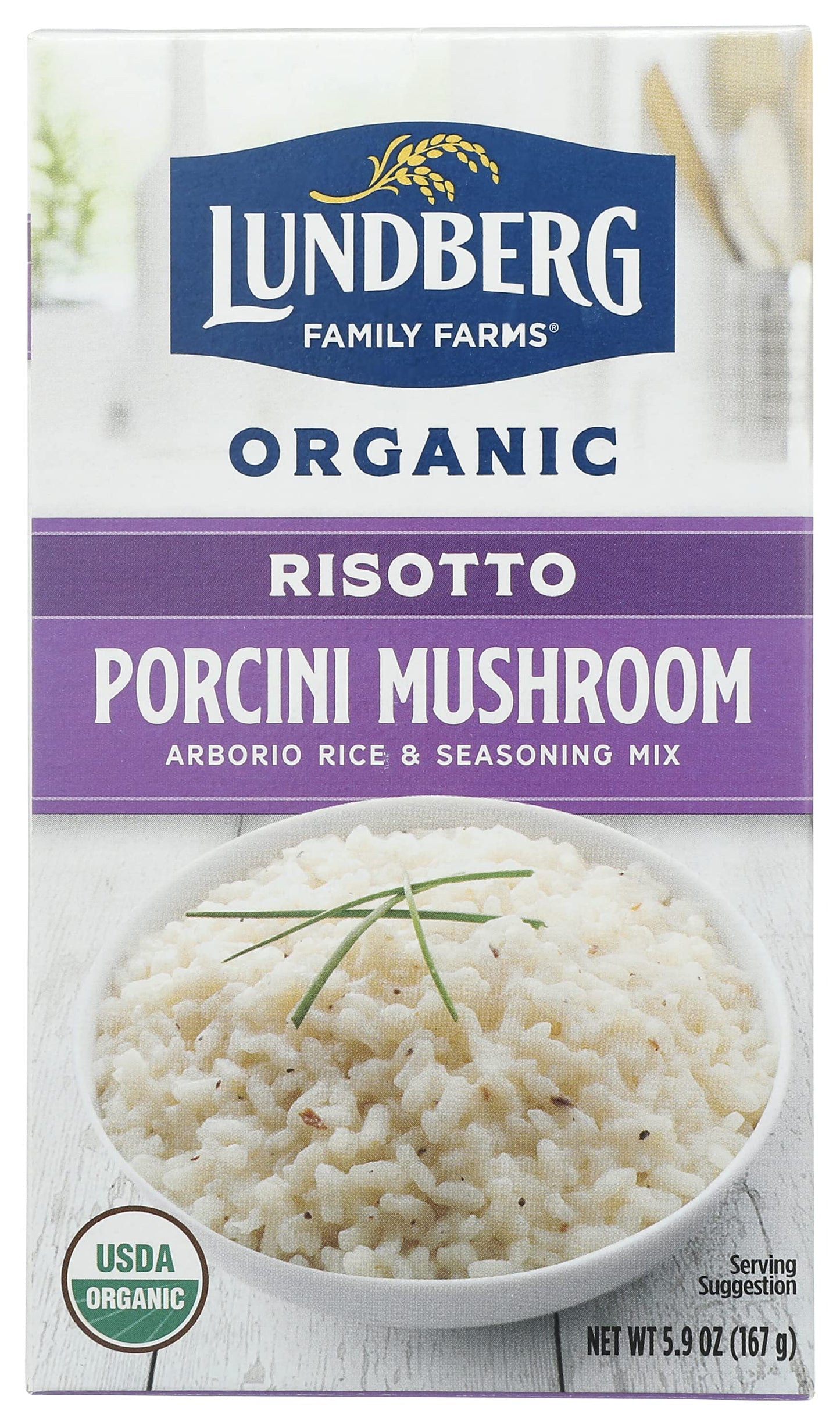 Lundberg Family Farms - Traditional Italian Risotto, Porcini Wild Mushroom, Convenient Side Dish, 20 Minute Cook Time, Pantry St