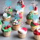 ZHUOWEISM 24 PCS Glitter Snowflake Cupcake Toppers Winter Wonderland Cake Decorations Small Silver Design 6