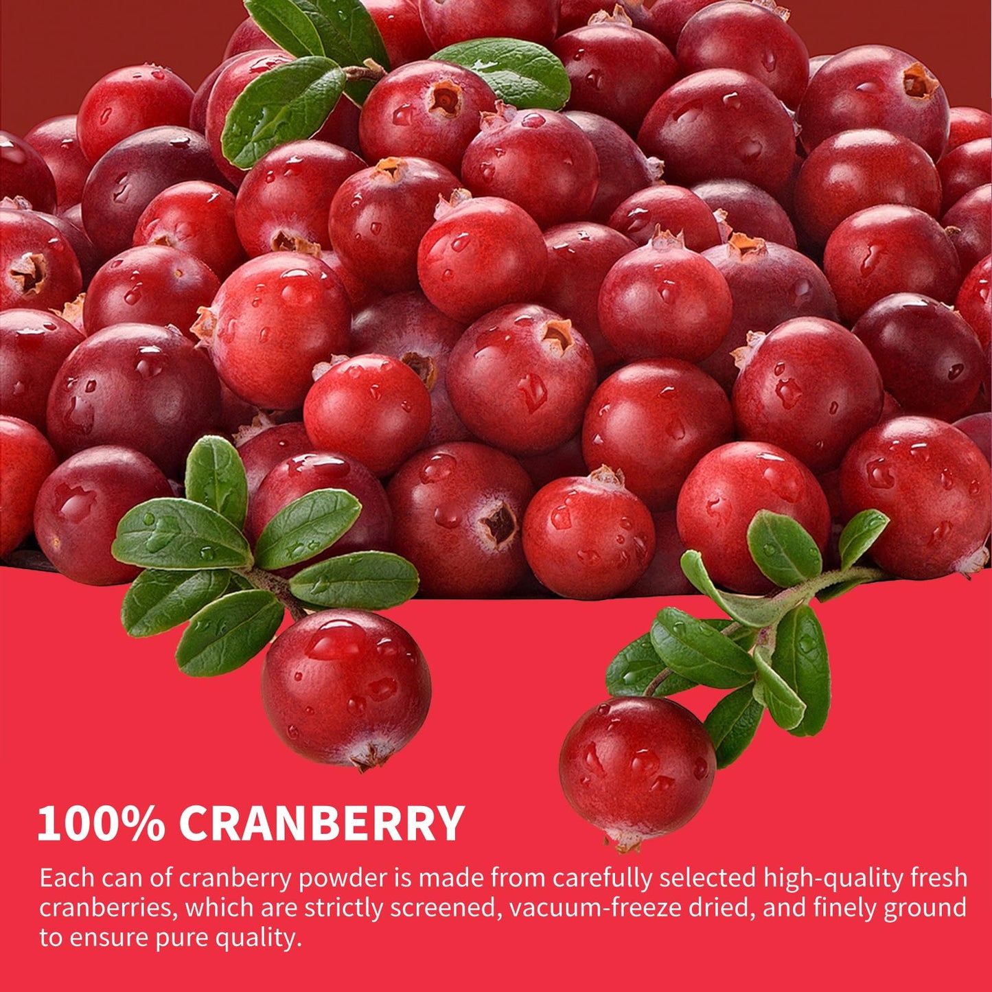 Cranberry Powder, 6.34Oz/180G Freeze Dried Cranberries Powder, Fruit Powder, No Sugar, No Additives, For Baking, Smoothies, Juic