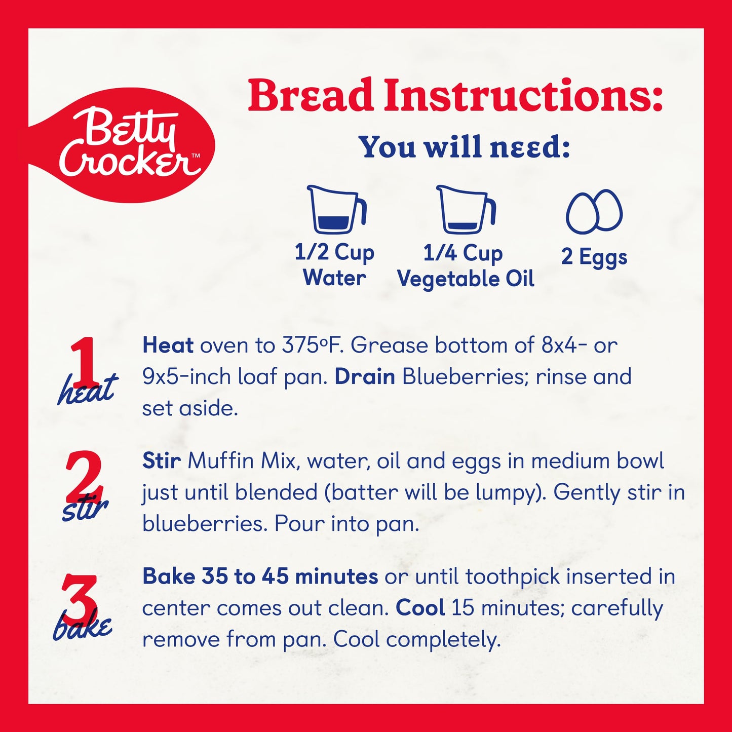 Betty Crocker Wild Blueberry Muffin And Quick Bread Mix, 16.9 Oz.
