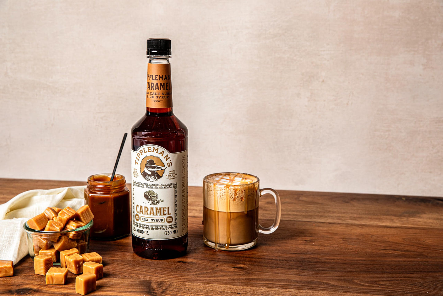 Tipplemans Caramel Coffee Syrup - Rich Flavor For Hot Or Iced Drinks, Latte, Tea, Espresso, Cappuccino, Macchiato, Cocktails, & Baking - 25.4 Fl Oz