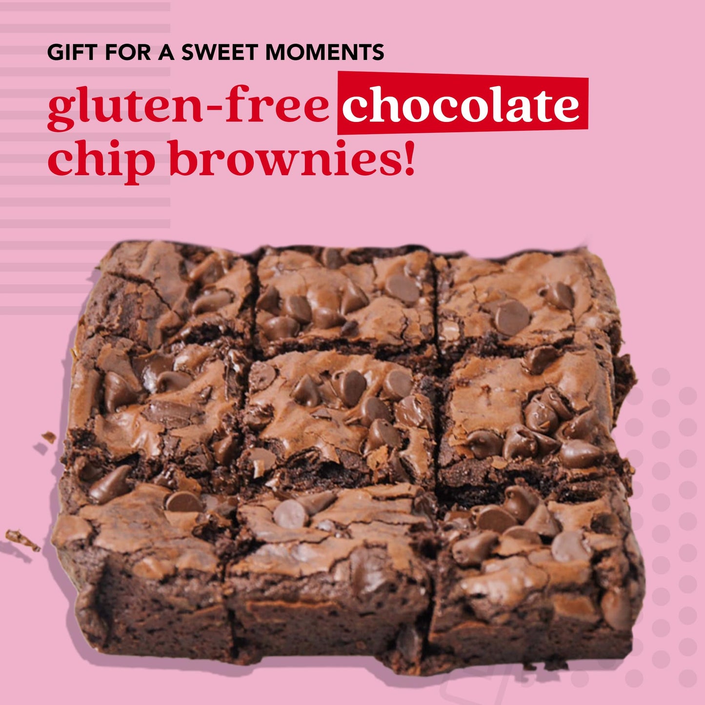 Davids Cookies Gluten-Free Chocolate Chip Brownies 9 Pack - Decadent Fresh Baked Gourmet Brownie Basket Treats - Great For Shari
