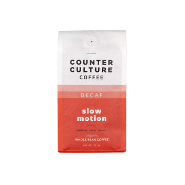 Counter Culture Coffee Slow Motion Decaf - Medium Roast, Organic, Sustainably Farmed, Kosher, Whole Bean Coffee, 12 Oz (1 Bag)