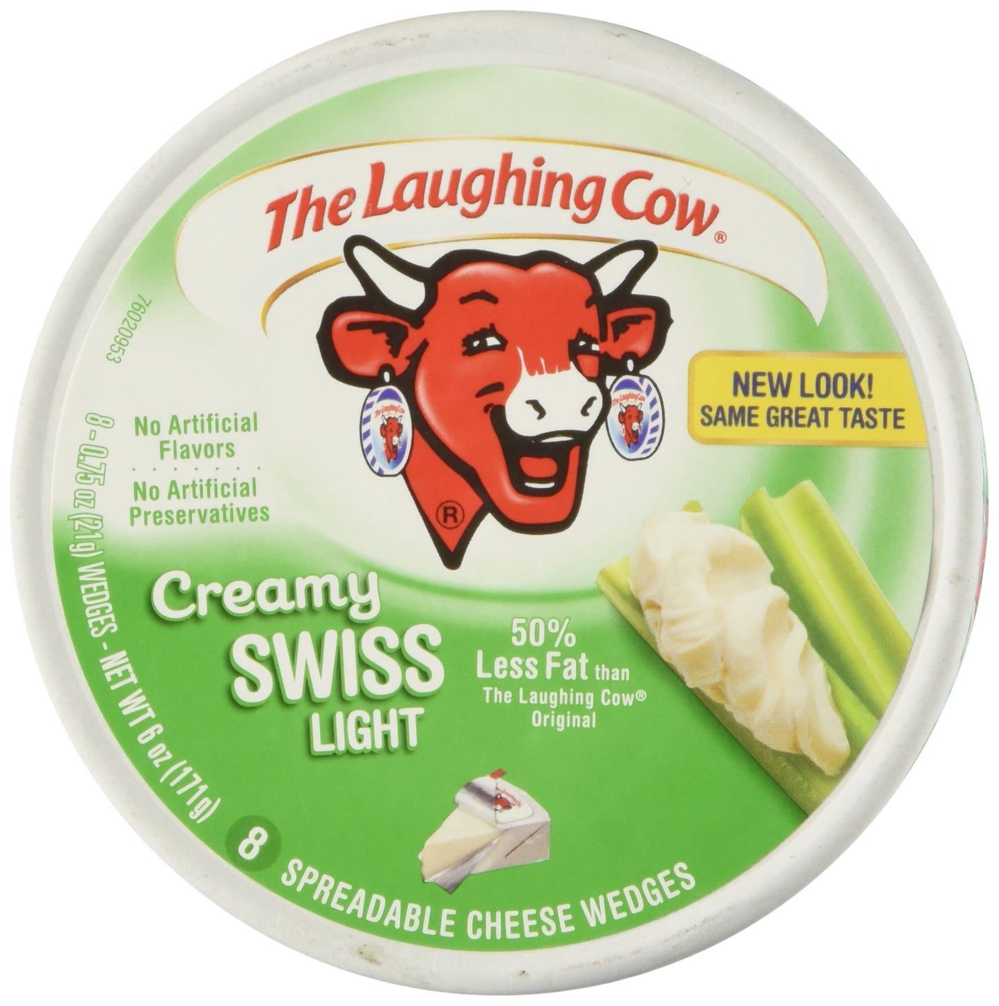 Laughing Cow Spreadable Cheese Wedges Light, 8 Pieces, 0.75 oz each, Total 6 oz (171 g)