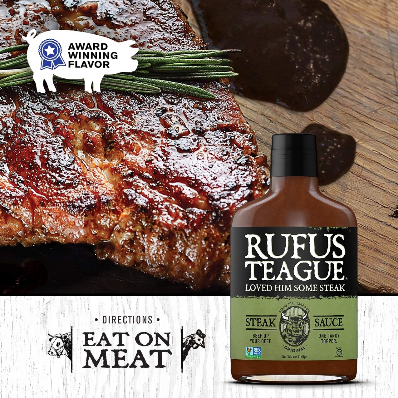 Rufus Teague - Original Steak Sauce - Premium Steak Sauce - 7 oz. Bottle