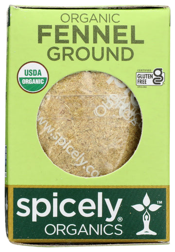 Spicely Organic Fennel Powder 0.50 Ounce Ecobox Certified Gluten Free