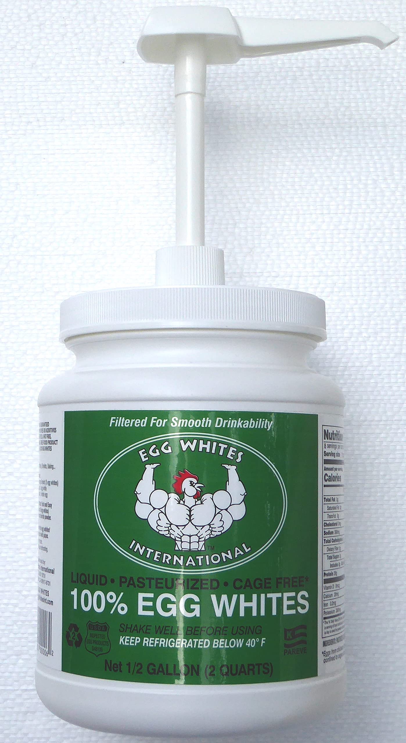 Egg Whites International 100% Pure Liquid Egg White Protein Designed to Drink. Now 100% CAGE Free (1 Gallon 2 Half Gallons)
