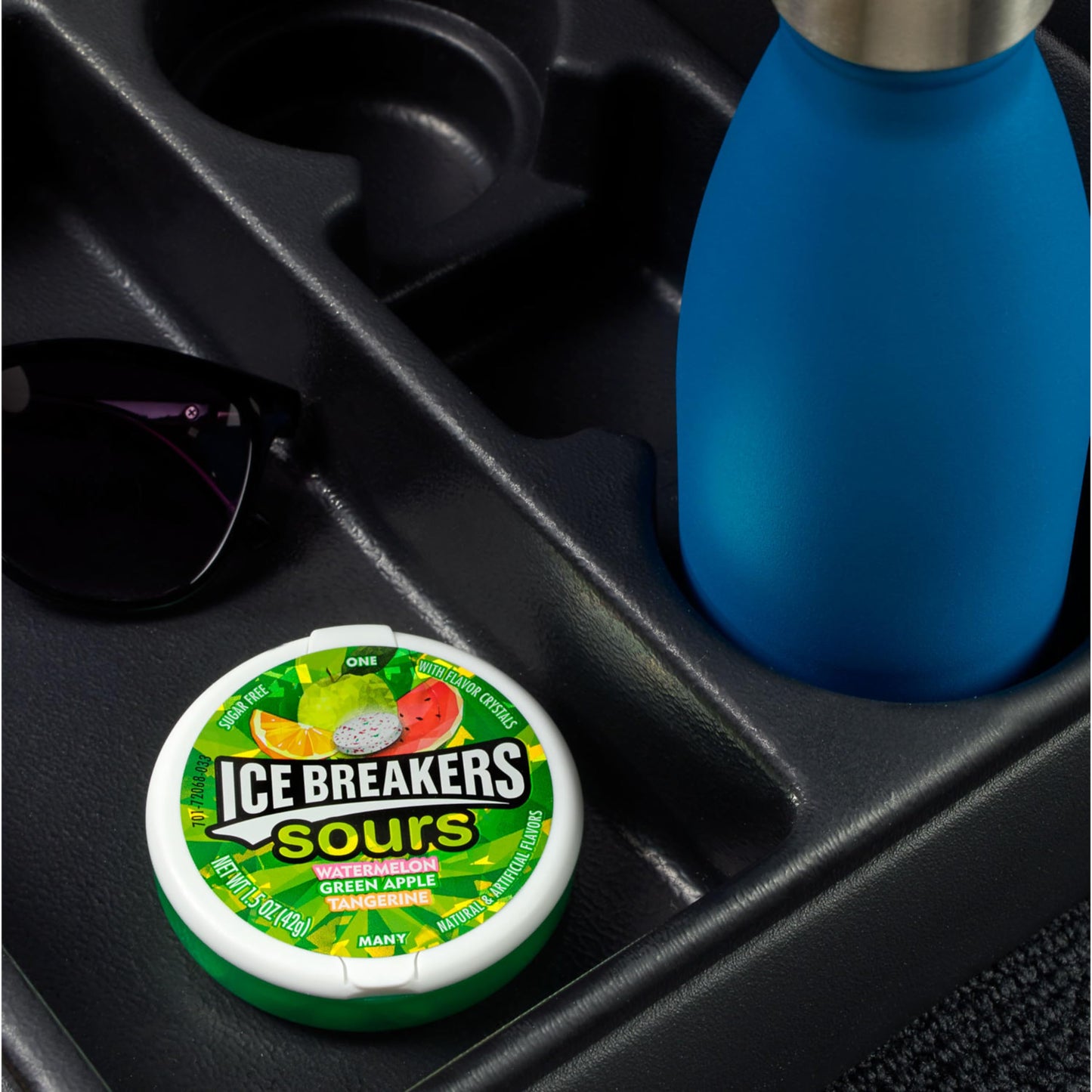 Ice Breakers Sours Assorted Fruit Flavored Sugar Free Mints Tins, 1.5 Oz (8 Count)