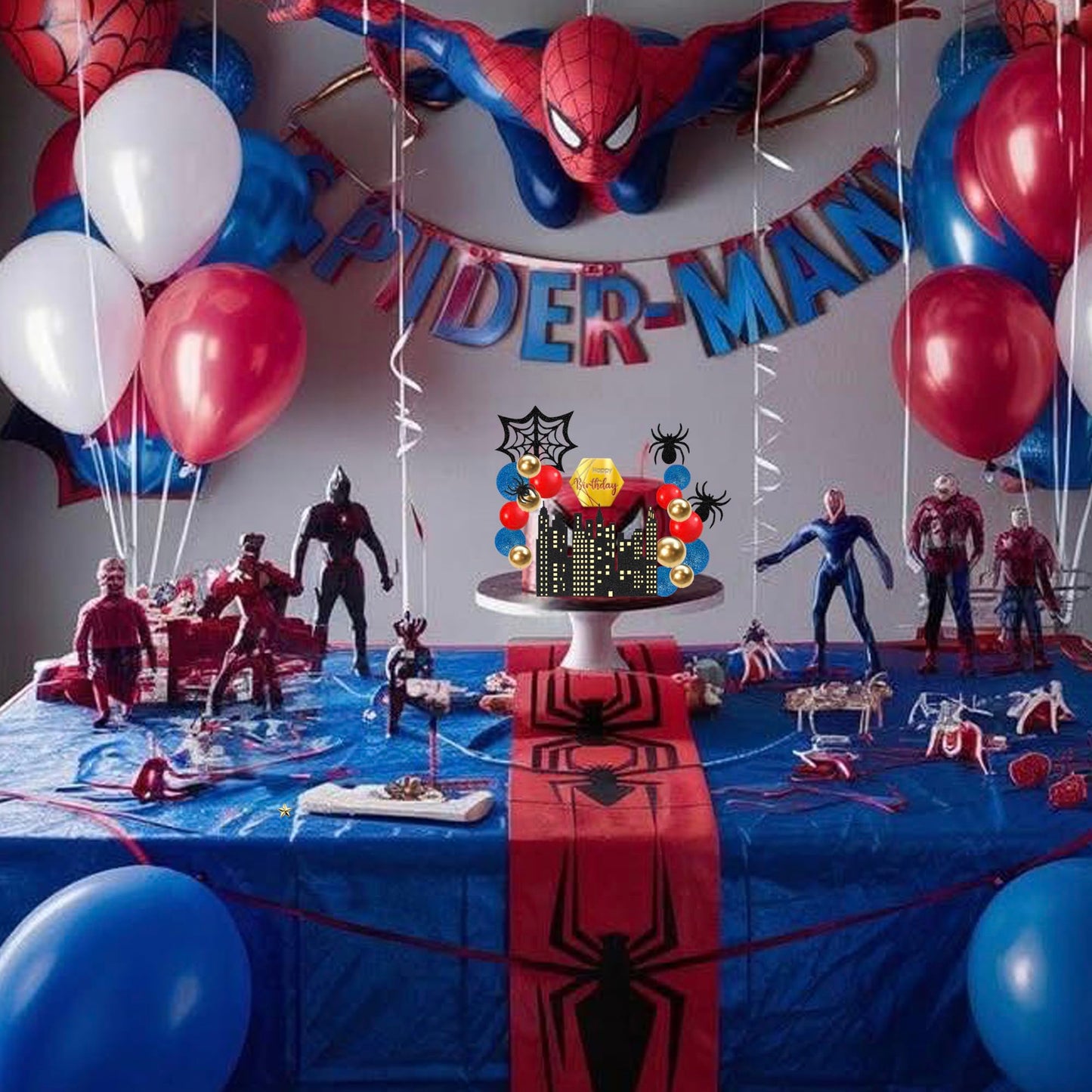 Rssta i Spider Cake Topper - Superhero Theme Birthday Decorations, Foam, Design 5, Model XM1614