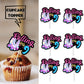 18Pcs Black Glitter Pink Roller Skates Dessert Cupcake Topper 80S 90S Retro Hip Hop Roller Skating Rolling Into 9 Theme Decor Su