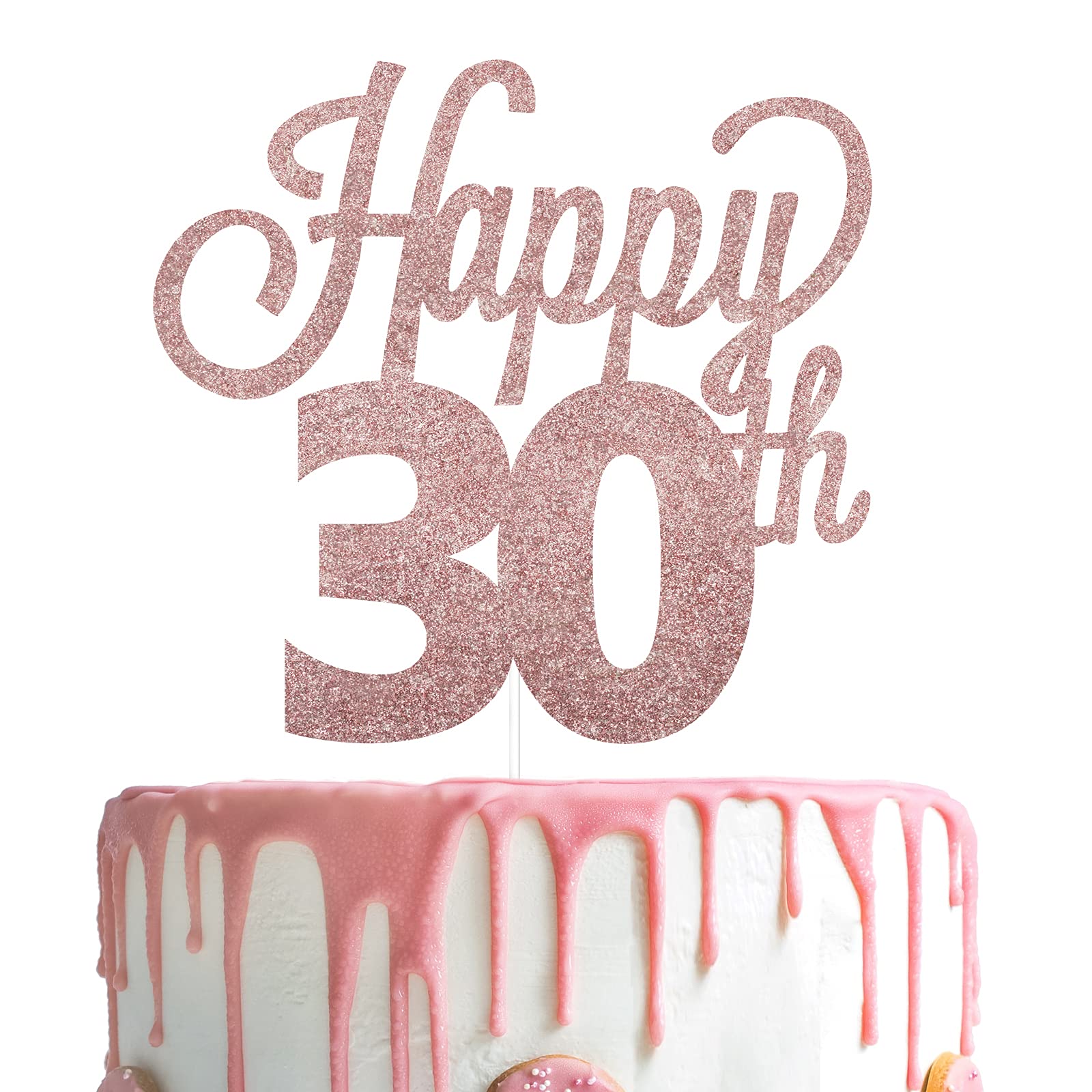 Lingteer Happy 30Th Birthday Cake Topper - Cheers To 30Th Birthday Thirty Years Old Birthday Party Cake Decorations Sign.